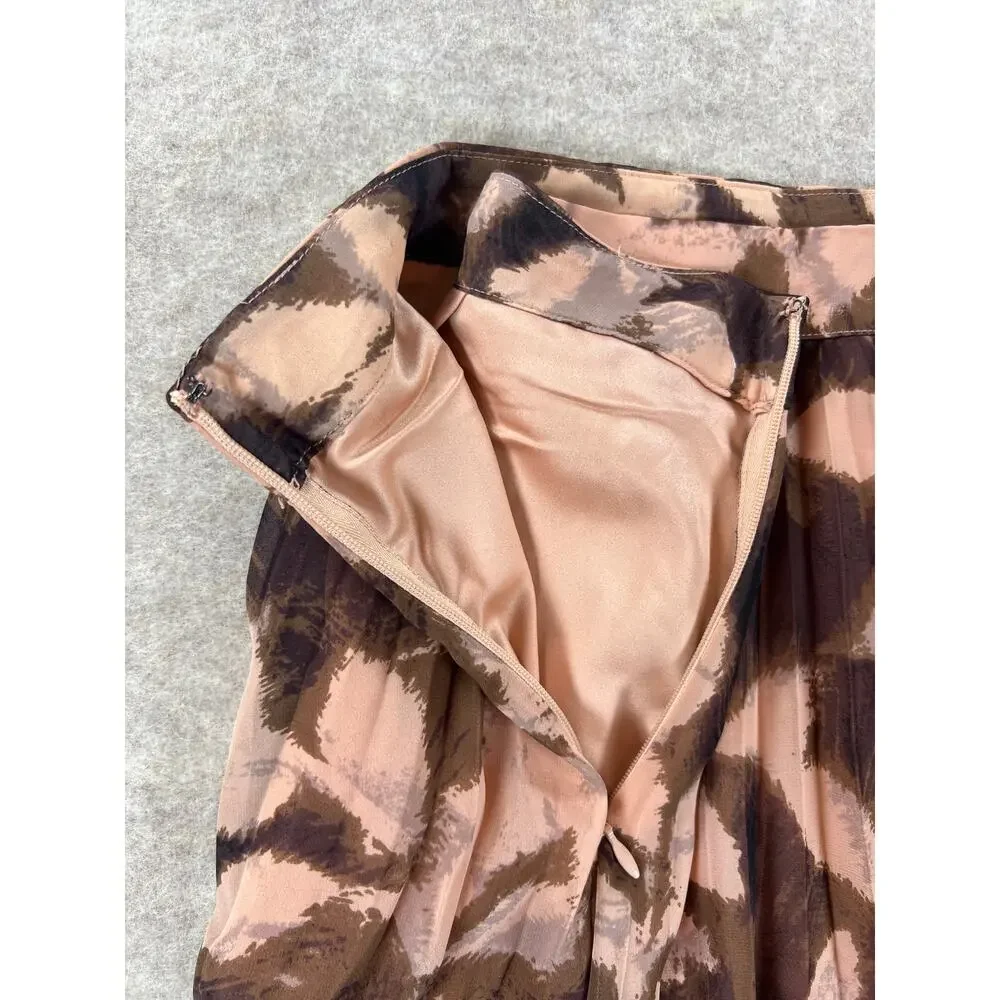 The Limited Watercolor Print Cottagecore Pleated Aline Skirt Size Large